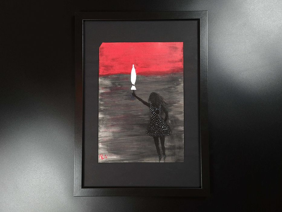 Komplet Dwóch Obrazów ,,Dama z Parasolem'' (60x90cm) + A4 unikat