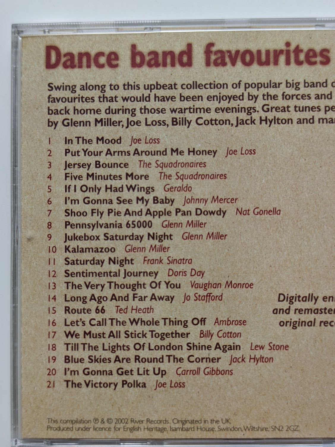 Фирменный CD Dance Band Favourites
Glenn Miller Frank Sinatra