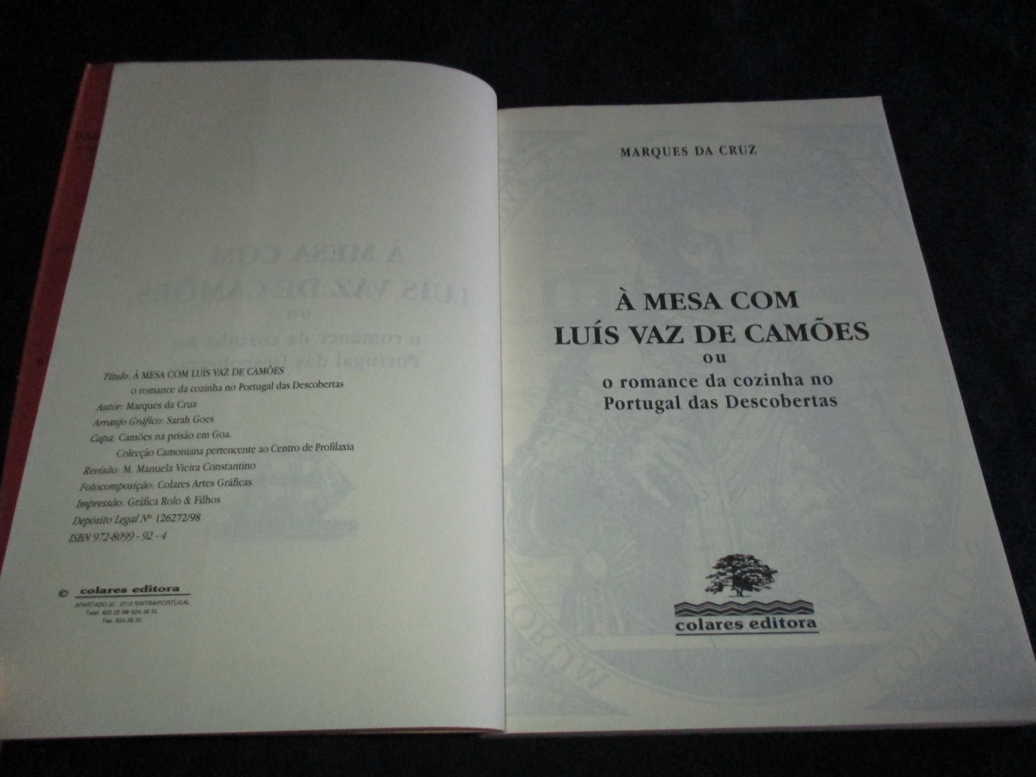 Livro À Mesa com Luís Vaz de Camões Marques da Cruz