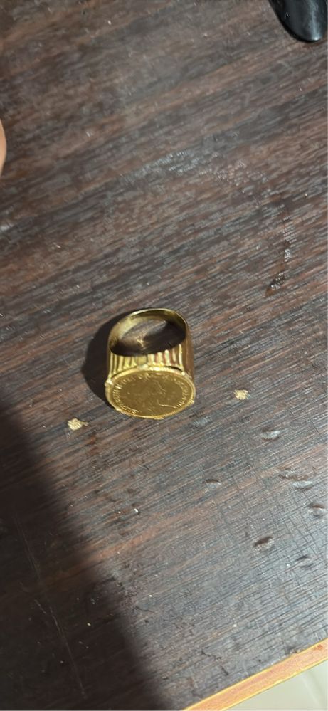 Ouro 19,25 k Anel meia libra 9,80 gr 19 e 22 k
