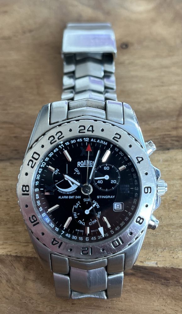 Roamer Stingray Alarm GMT Day Date All in One Męski Doskonały