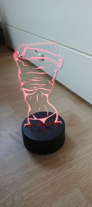 Lampka 3D, RGB biurowa, nocna, kształt kobiety, KABEL USB, na baterie