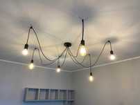 Lampa wisząca "pająk" z żarowkami