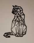 Dekoracja ścienna – geometryczny kot 40 cm – MDF, wycinany laserowo