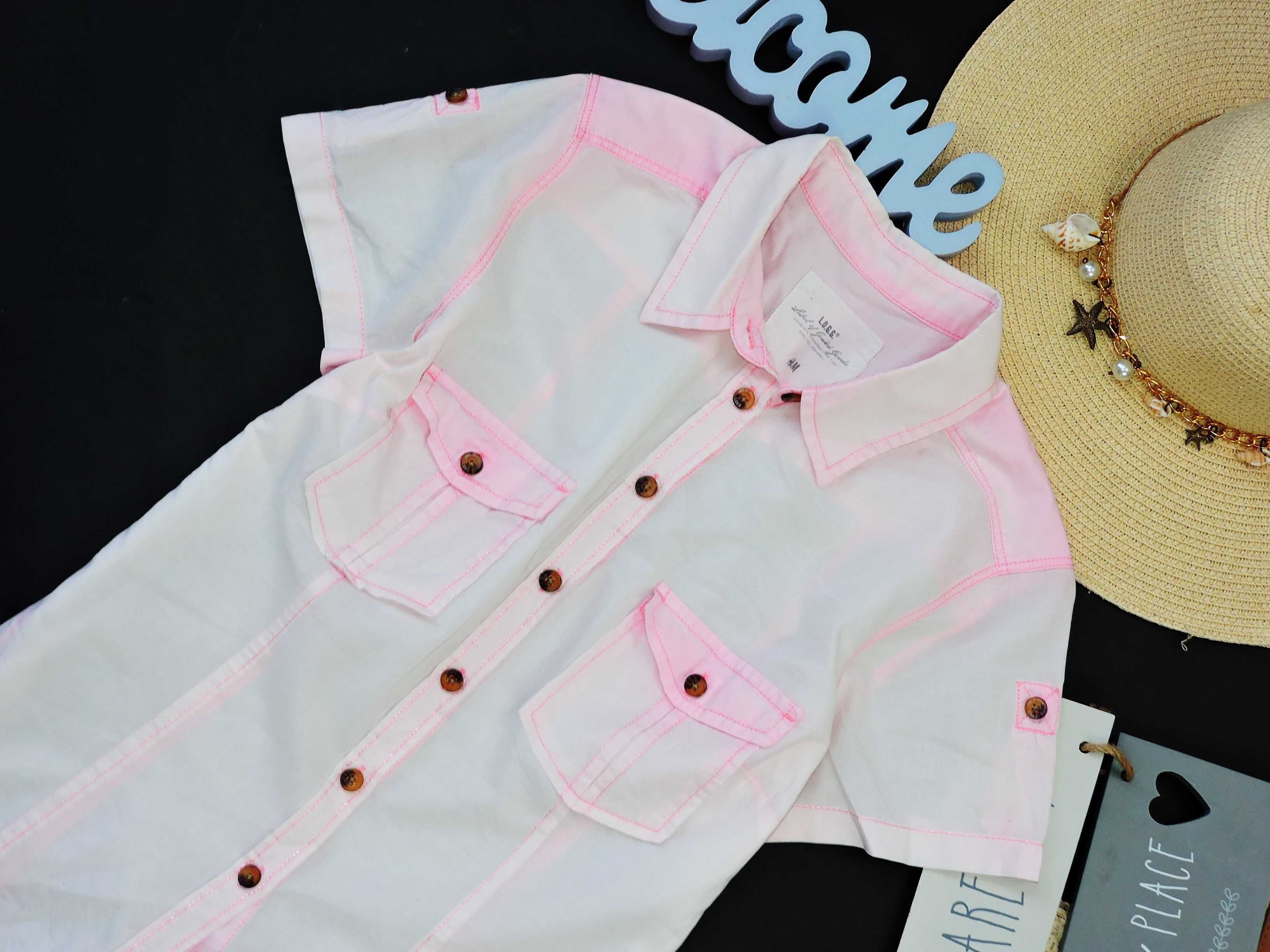 H&M Cieniowana koszula neon 34