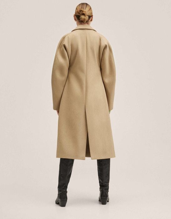 Paszcz wełniany Mango XL camel