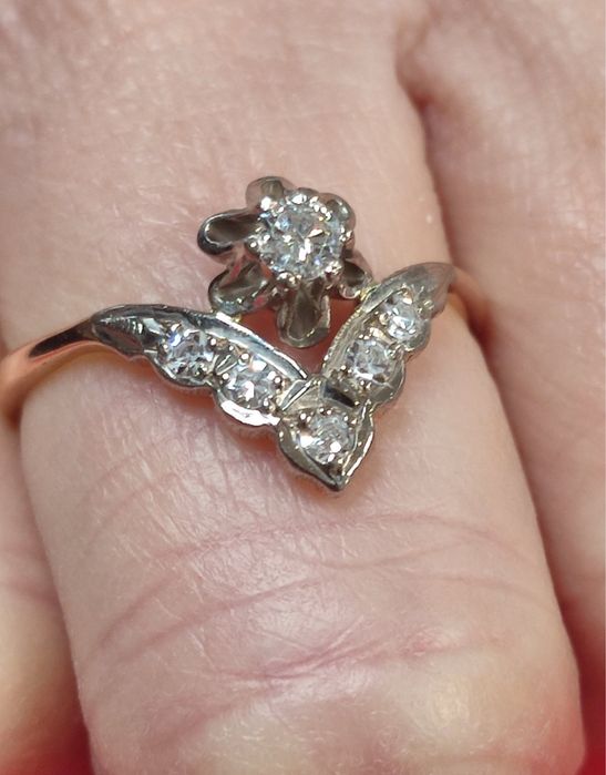 Кольцо з діамантами радянське каміння ссср