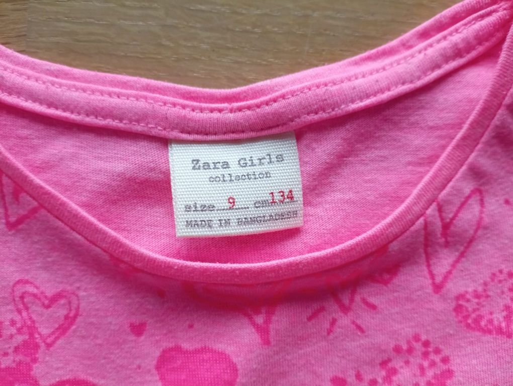 Koszulka dla dziewczynki- Zara Kids- rozmiar: 134