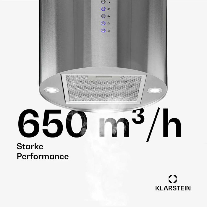 Вытяжка кухонная островная витяжка острівна Klarstein Beretta 650 m³/h