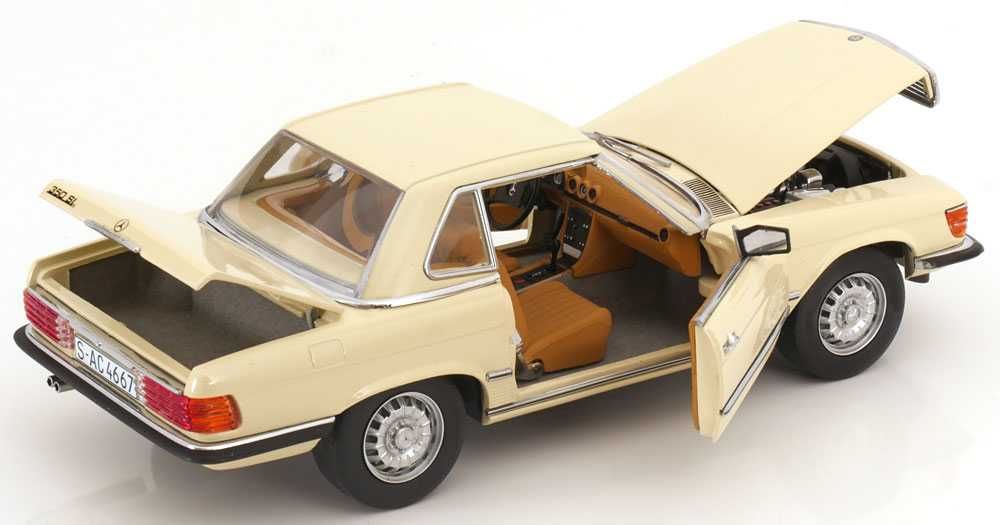 Model 1:18 SunStar Mercedes-Benz 350 SL R107 Hardtop 1977 creme