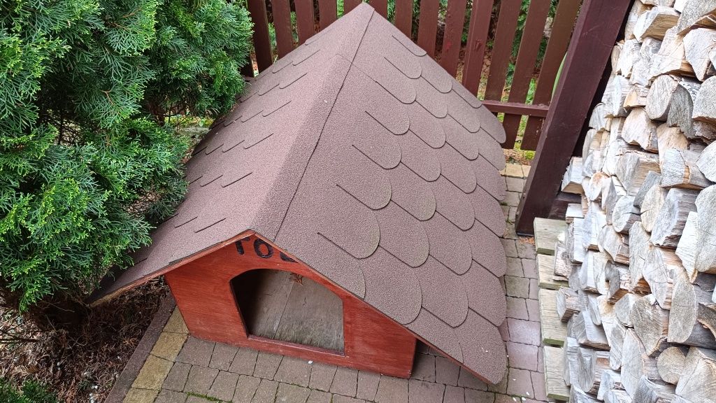 Nowa BUDA dla psa, solidna, drewniana, pokryta gontem, zdejmowany dach