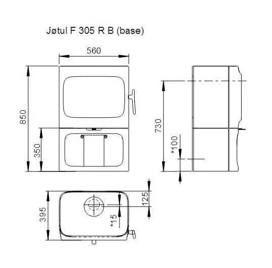 Piecyk żeliwny na drewno Jøtul F 305 R B