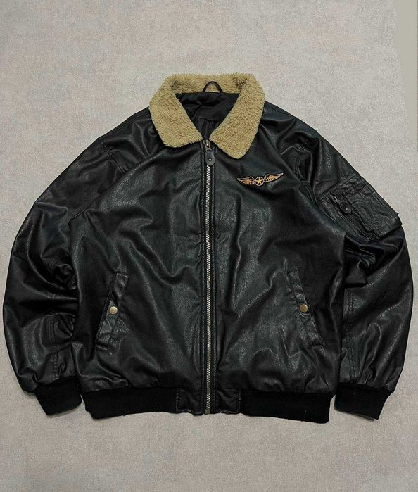 Вінтажний Бомбер MA - 1 Шкіряний Чоловічий Чорний Alpha Industries XL