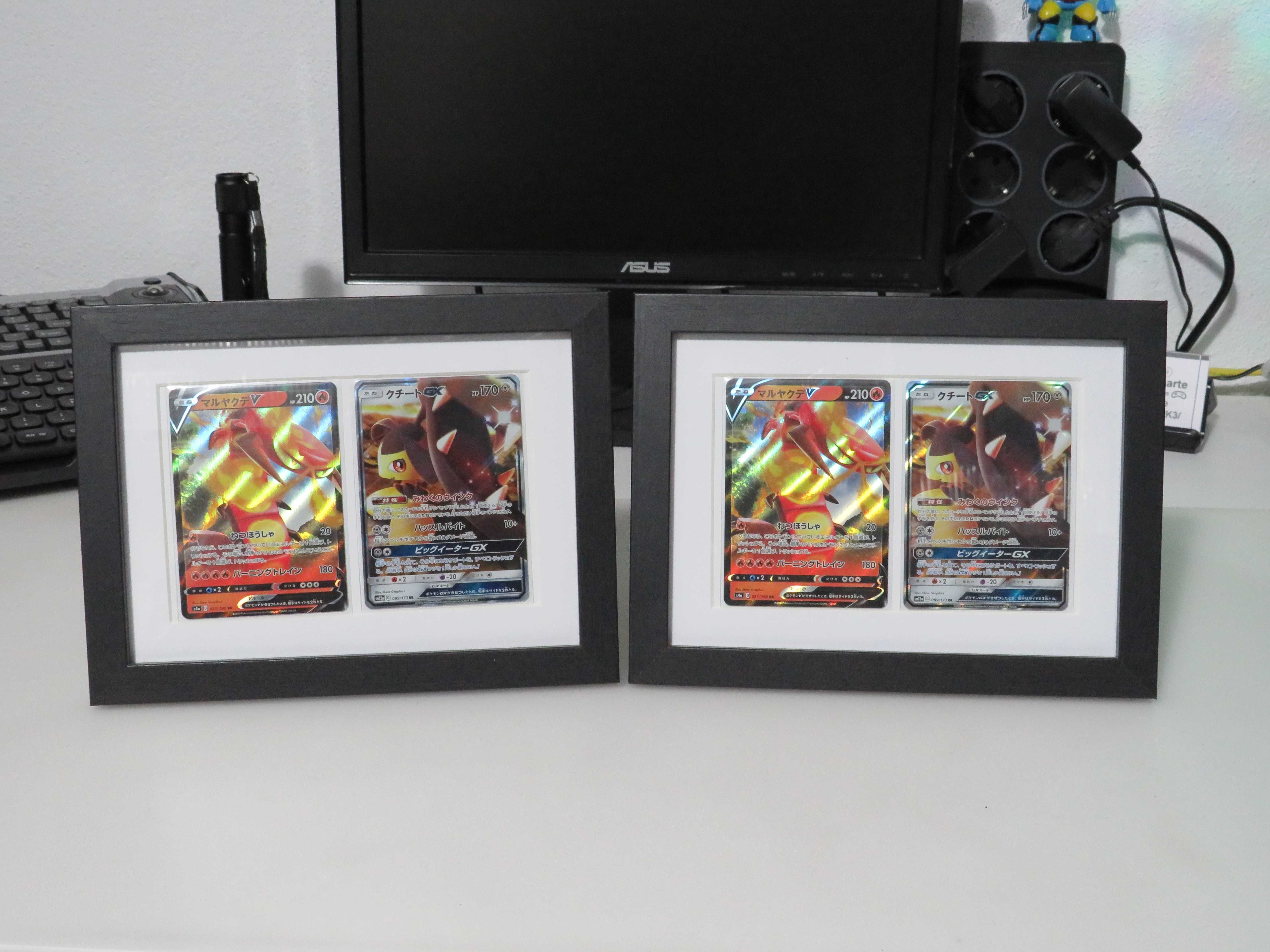 Quadros personalizados com cartas Oficiais Pokemon ULTRA RARAS GX e V