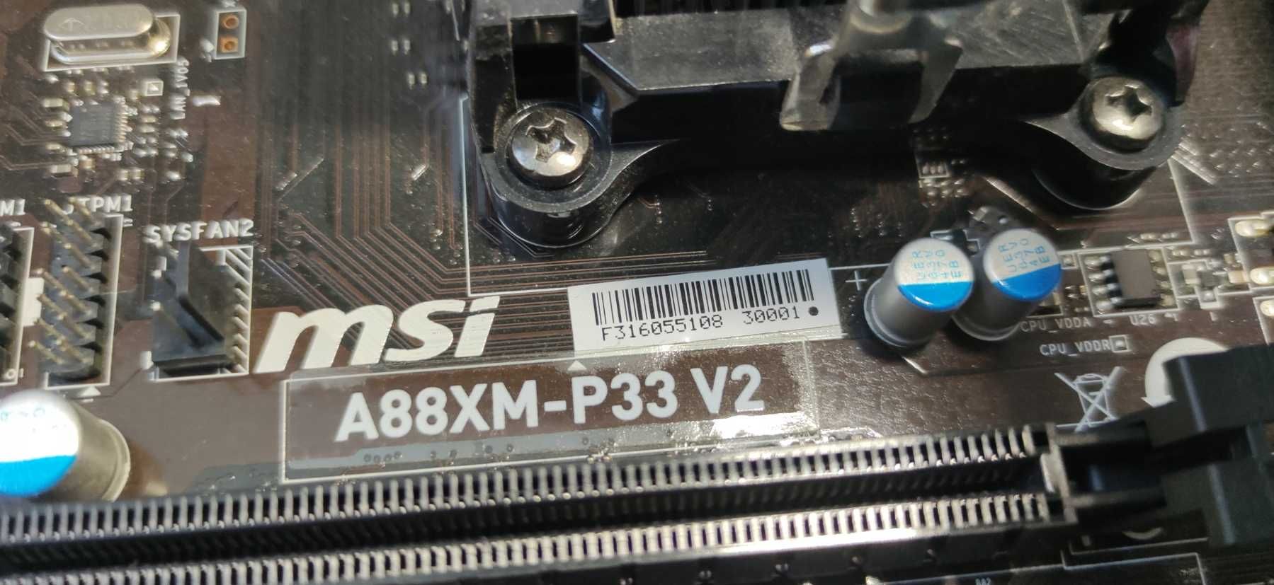 MSI A88XM-P33 V2 Micro ATX + Procesor + Pamięci
