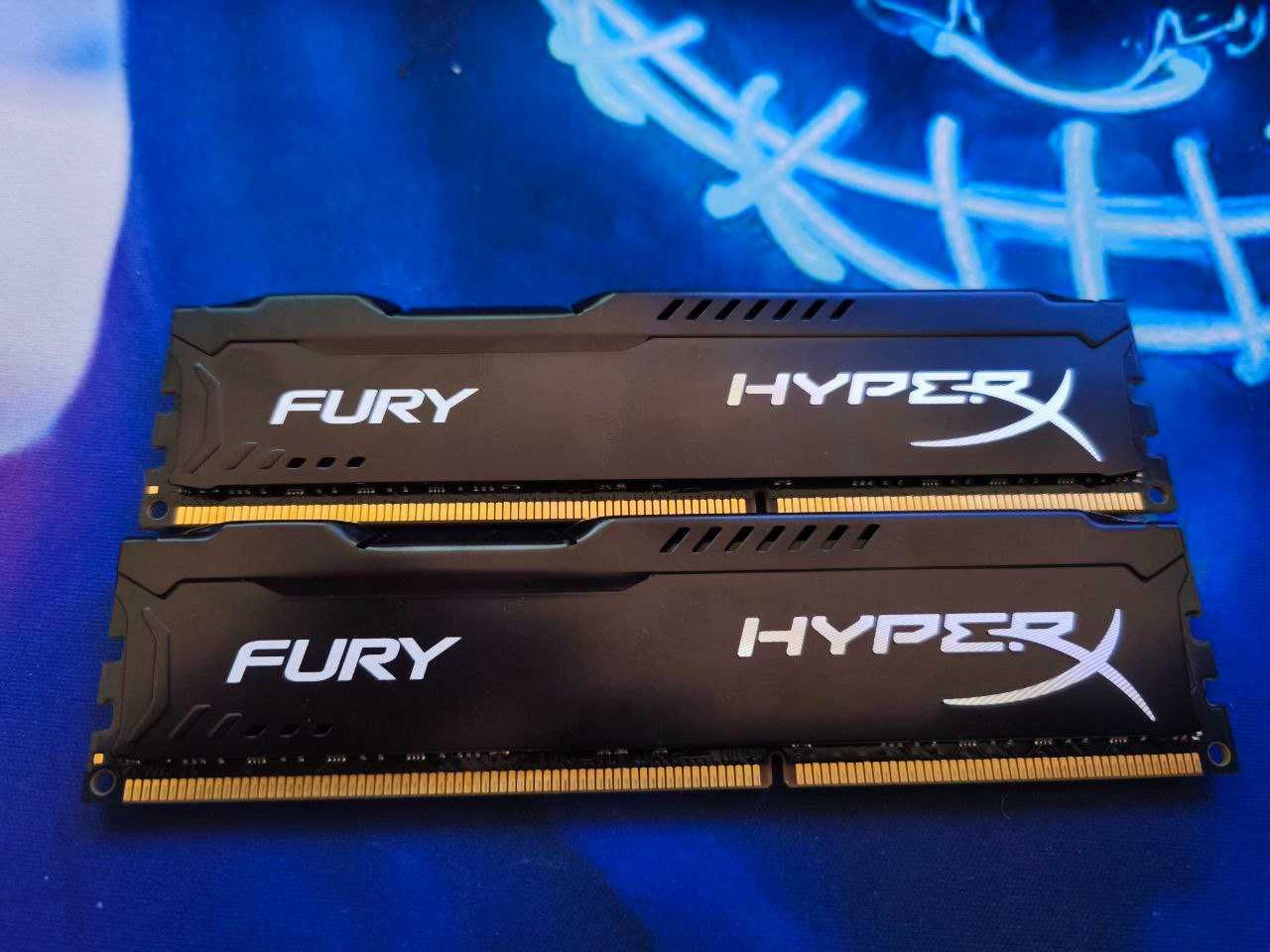ОЗУ 16GB(8+8) 1600MT/s DDR3 CL10 DIMM (Kit of 2) HyperX FURY Black