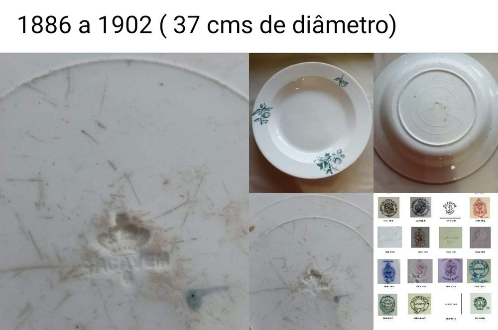 Grande e raro Prato real fábrica de sacavem 1886 a 1902