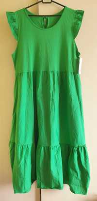 Sukienka z falbankami Nowa zielona rozmiar uniwersalny Nowoć 2024