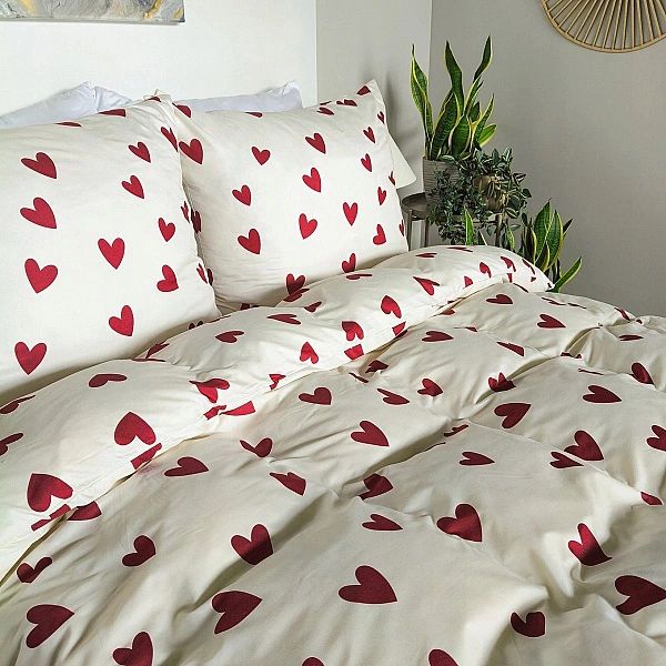 Pościel 220x200 MIKROFIBRA poszewki 70x80 KOMPLET Eusebia Home W SERCA