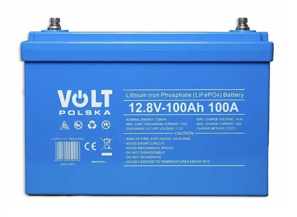 Аккумулятор LiFePO4 Volt Polska 12.8V 100Ah (100A] + BMS + bluetooth