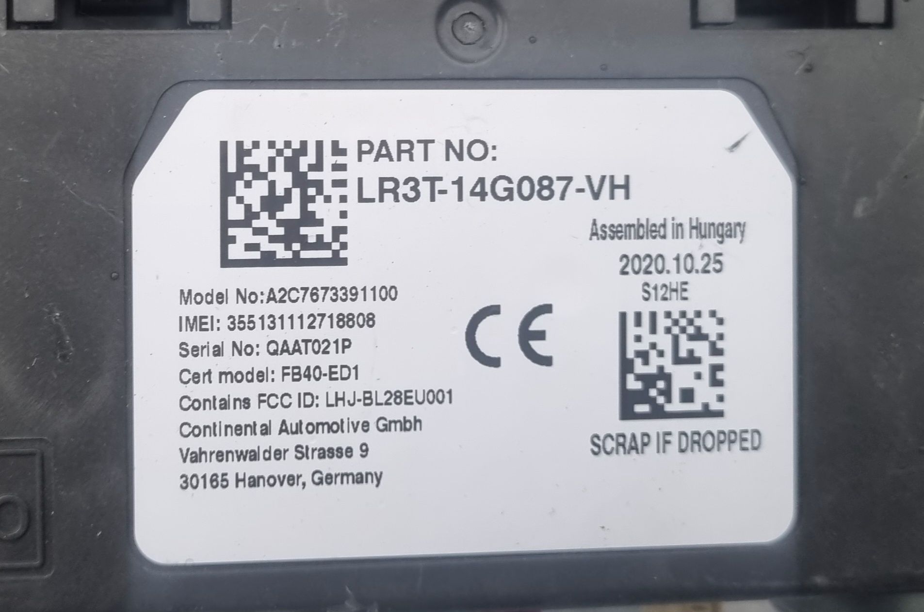 Ford fiesta mk8 moduł interfejsu Bluetooth