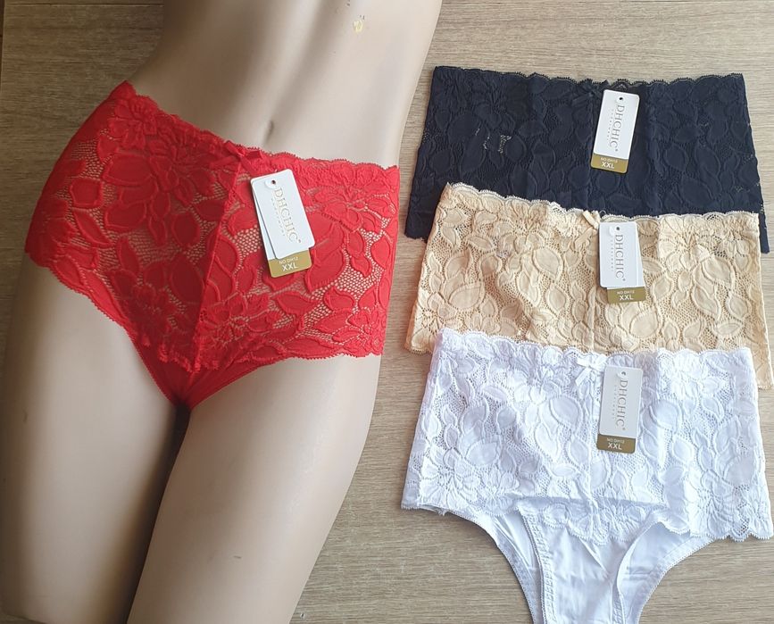 4 ×Damskie majtki figi z wysokim stanem 2XL