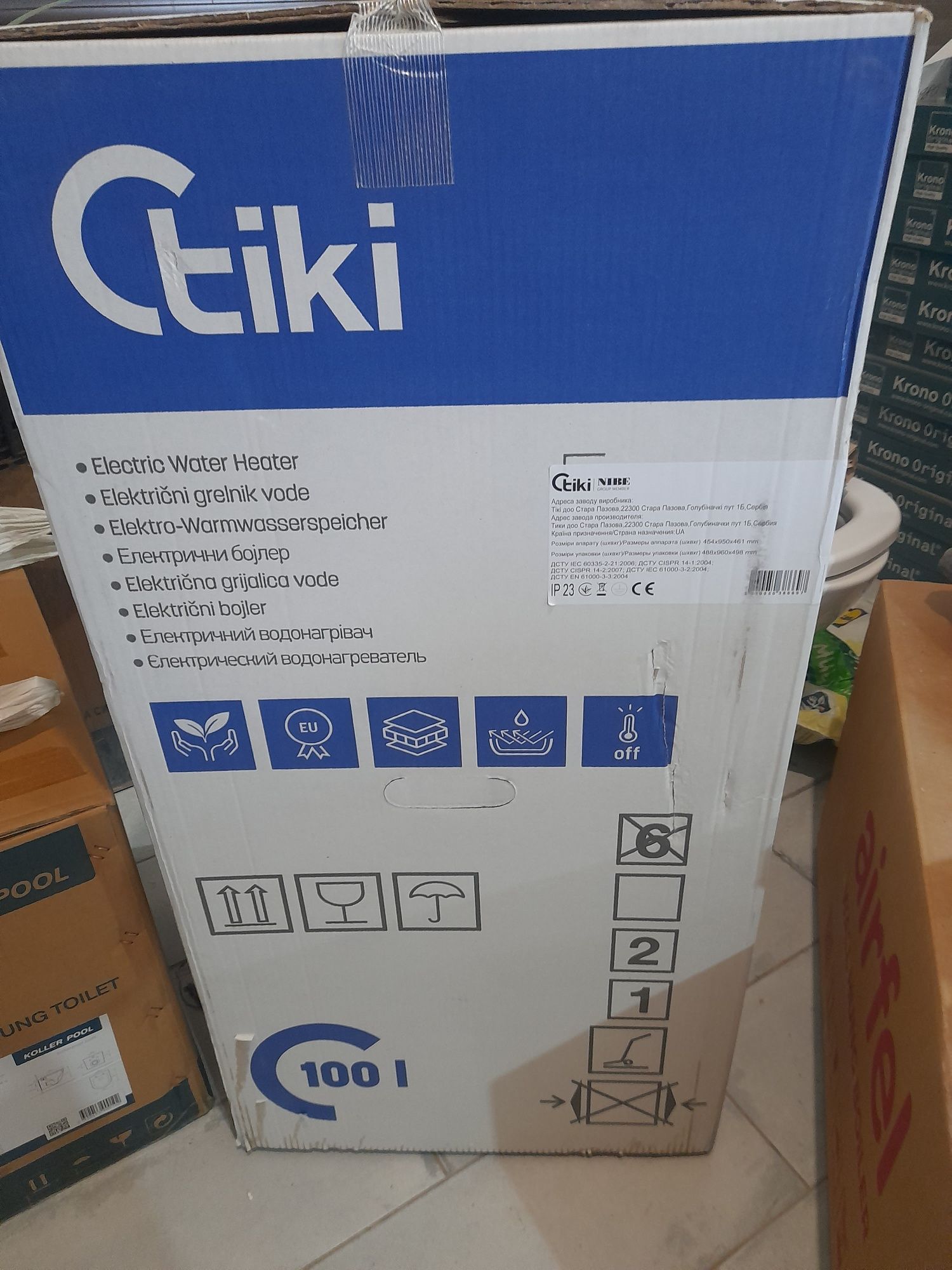 Водонагрівач (бойлер) TGRK PrimeCL 100V9 на 100л з мокрим теном і тепл