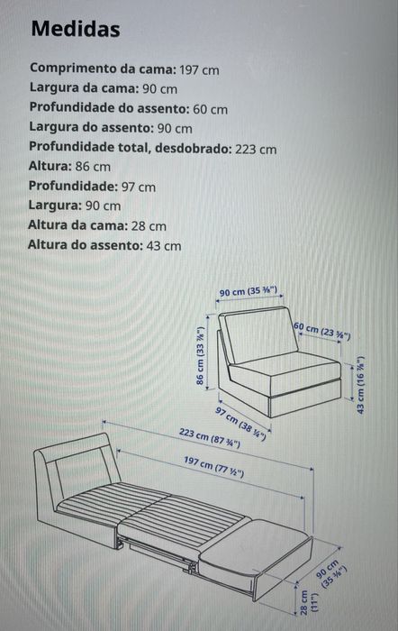 Sofá-cama de 1 lugar IKEA KIVIK - Máximo Conforto, Como Novo