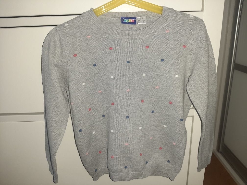 Szary sweter firmy Lupilu rozmiar 98/104
