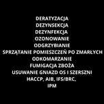 Deratyzacja, Dezynsekcja, Dezynfekcja, Ozonowanie, HACCP. "KRAZU"