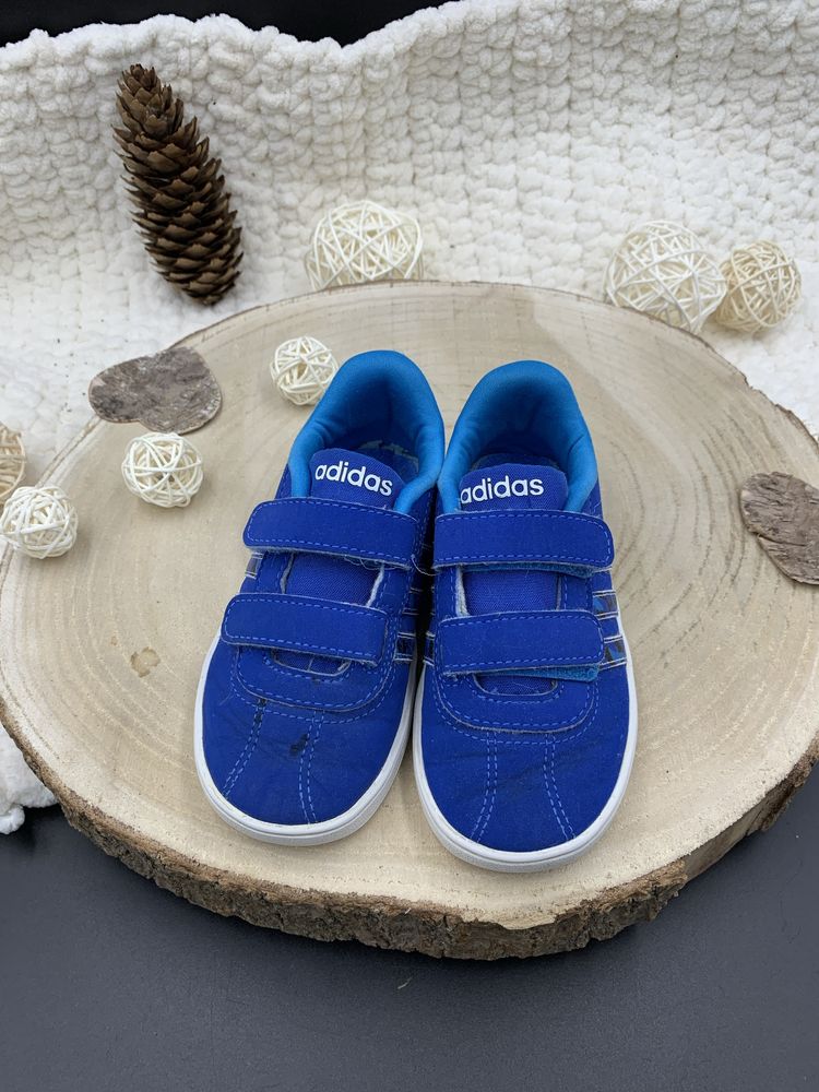 Buty dziecięce adidas sportowe niebieskie na rzepy wygodne tenisowe 25