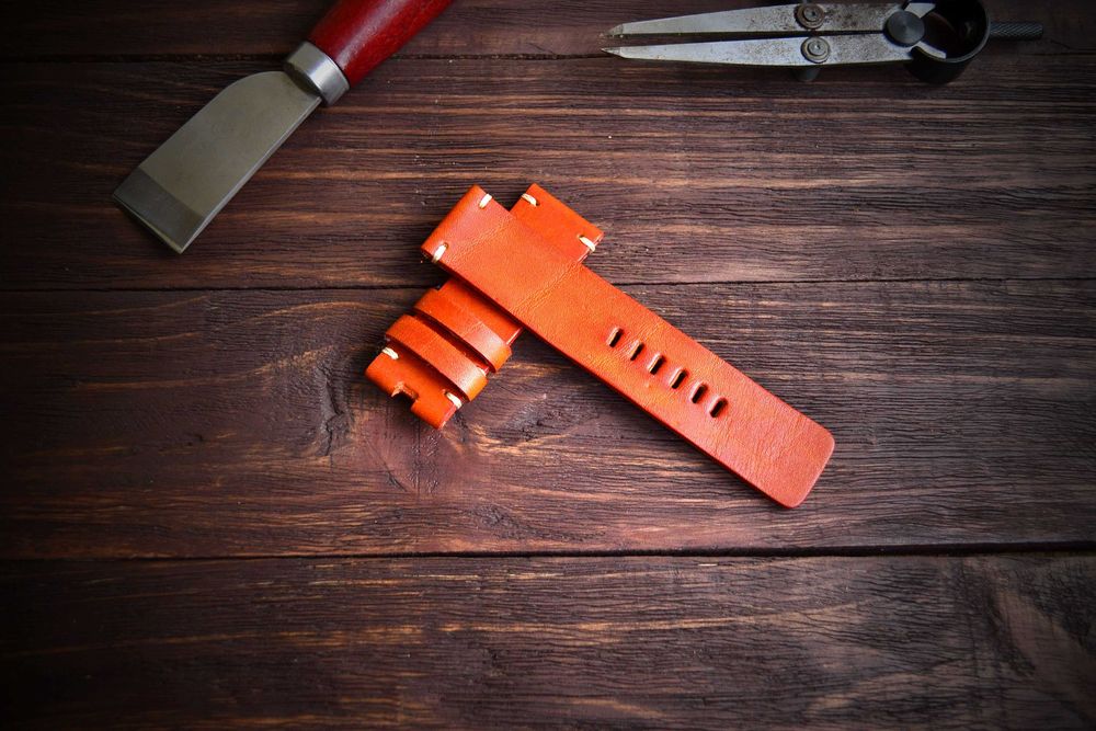 Кожаный ремешок для часов Garmin. Ручная работа. Днепр