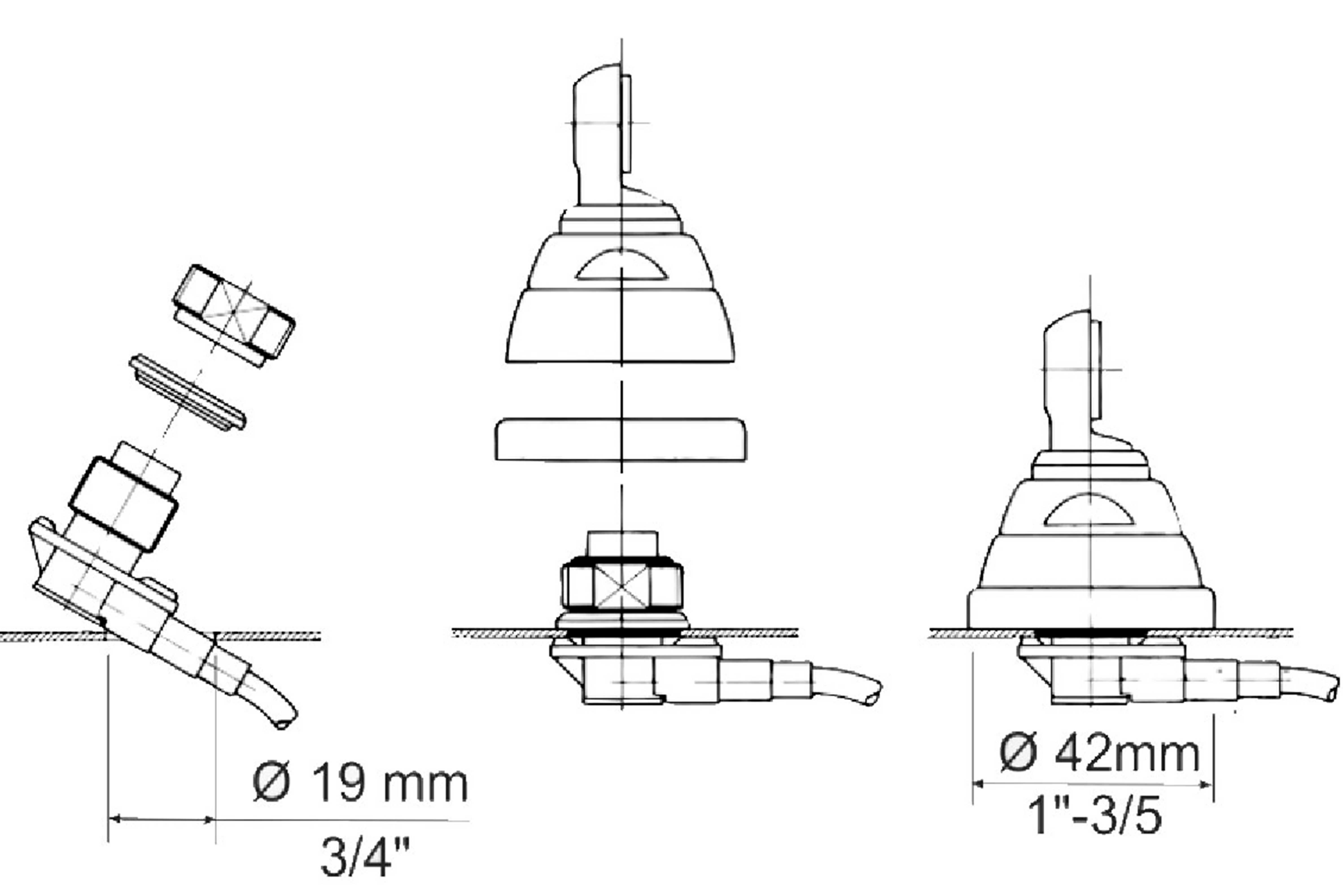Antena de comunicações VHF para automóvel