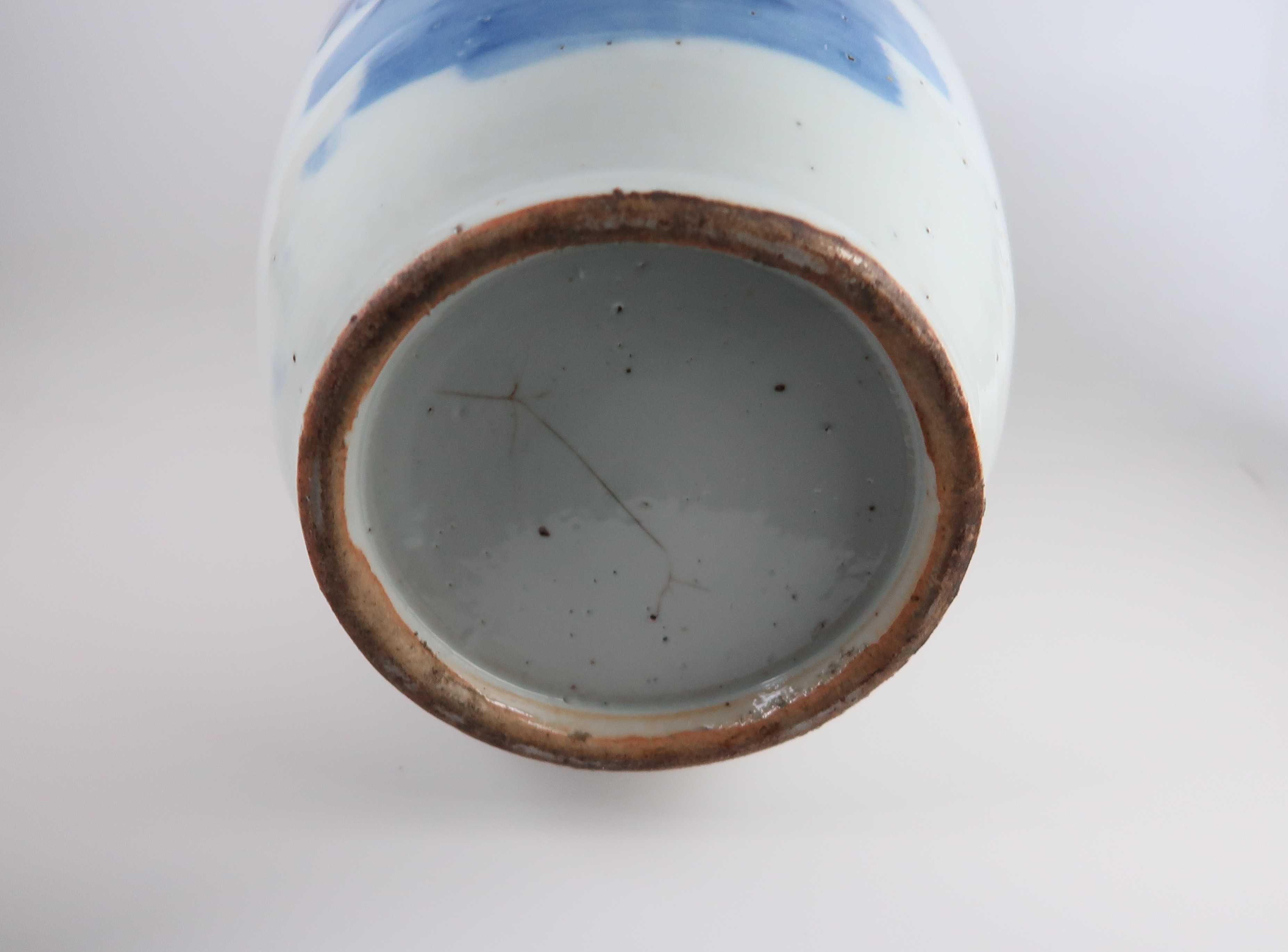 Jarrão em porcelana azul e branca da China Séc. XIX - 43 cm