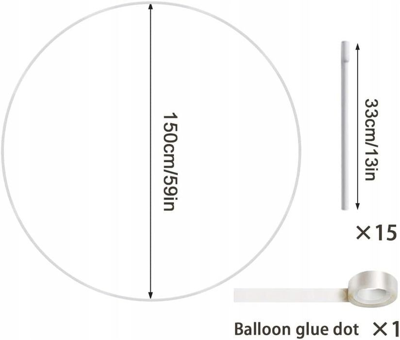 wingfly zestaw ramek do balonów, 150 cm,