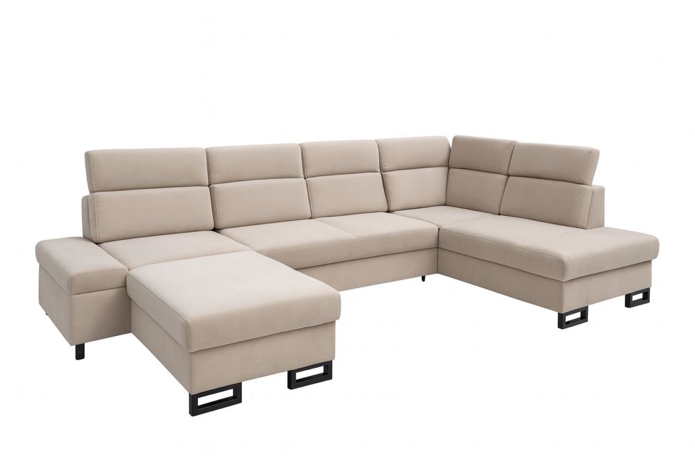 Narożnik 340x210 z pufa 90x70 Funkcja Spania + Pojemnik