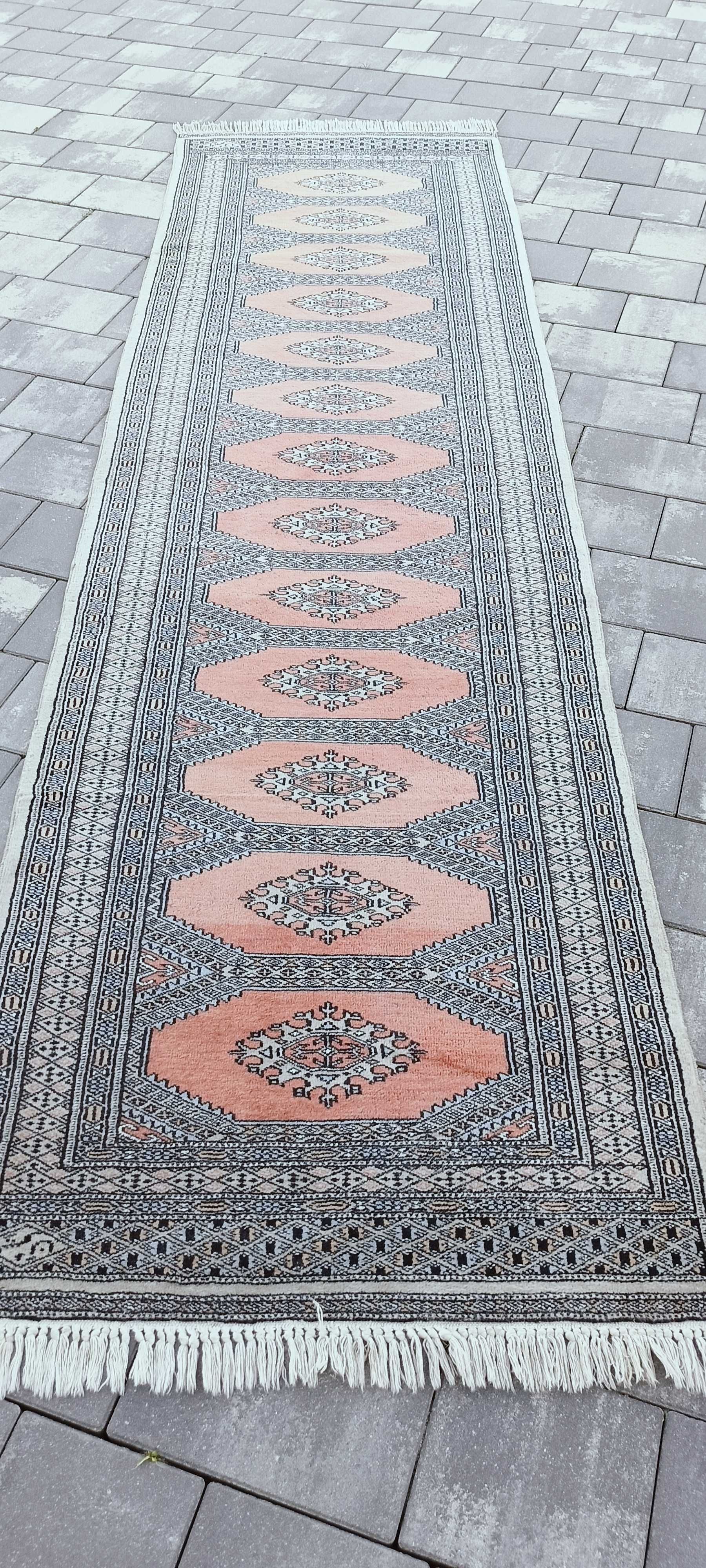 Buchara dywan wełniany tkany ręcznie chodnik 315 x 83 cm wełna 100%
