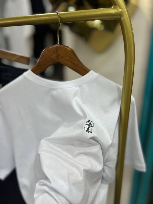 TOP Чоловіча котонова брендова футболка чорна/біла M,L,XL,2XLШОУРУМ