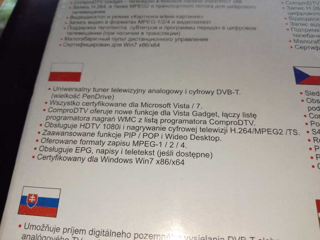 Zafoliowany UNIWERSALNY TUNER TV Vide Mate U2650A Hybrid D/A Stick