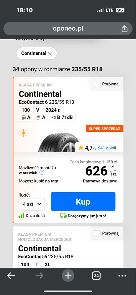 Continental EcoContact 6 rozmiar  235/55 R18