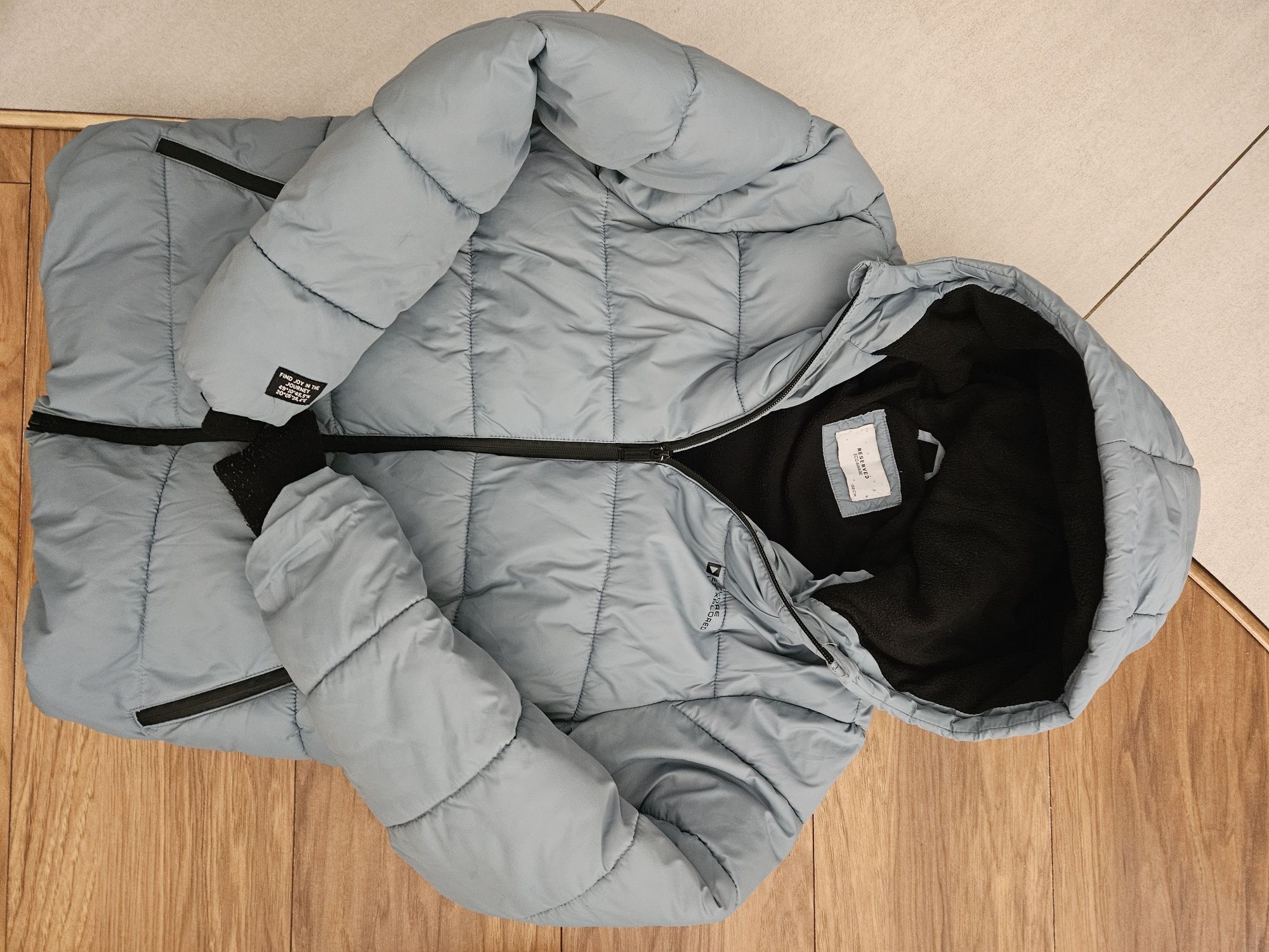 Reserved r 158 kurtka zimowa chłopieca bladoniebieska