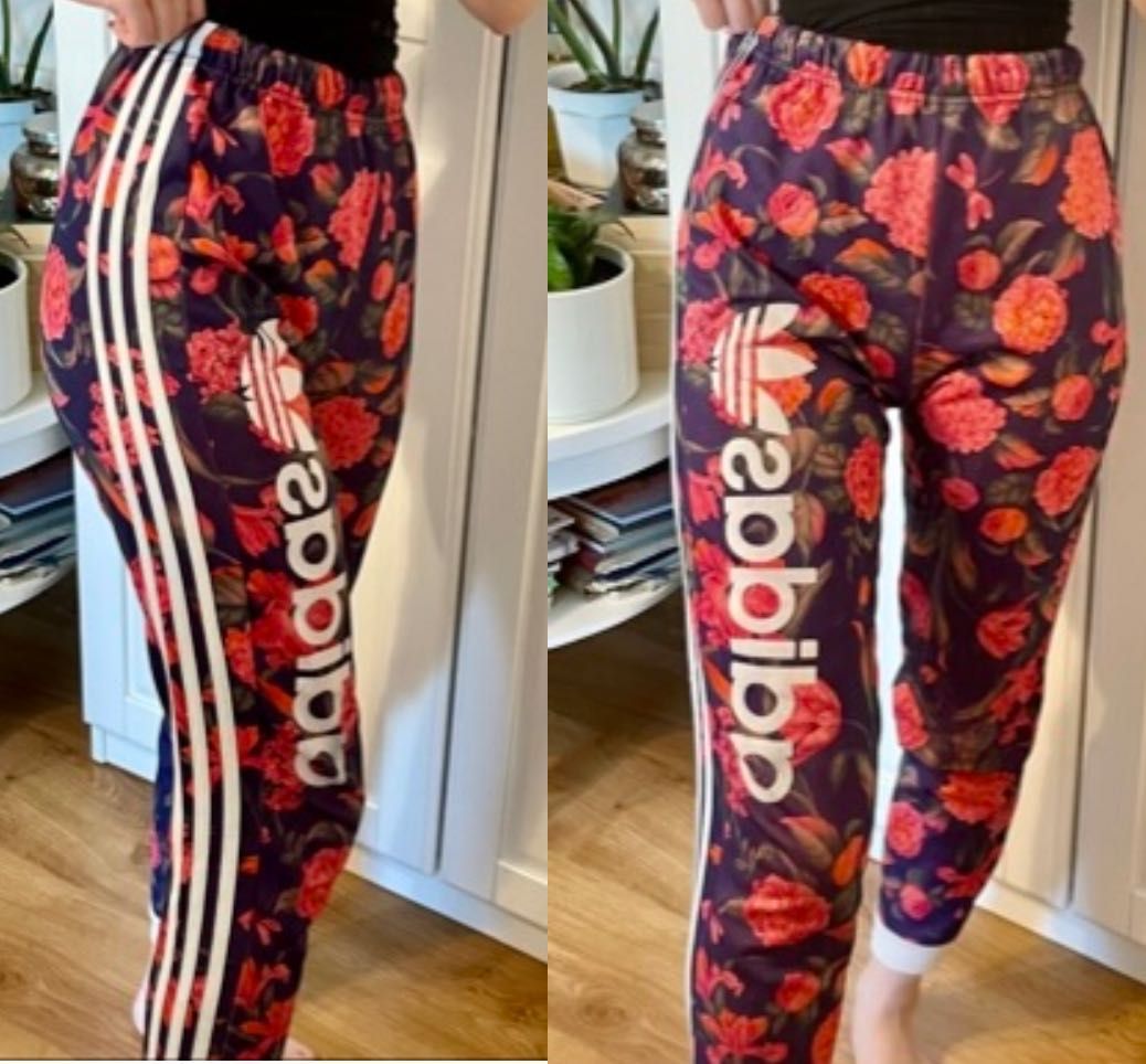 Spodnie adidas w KWIATY rozmiar M
