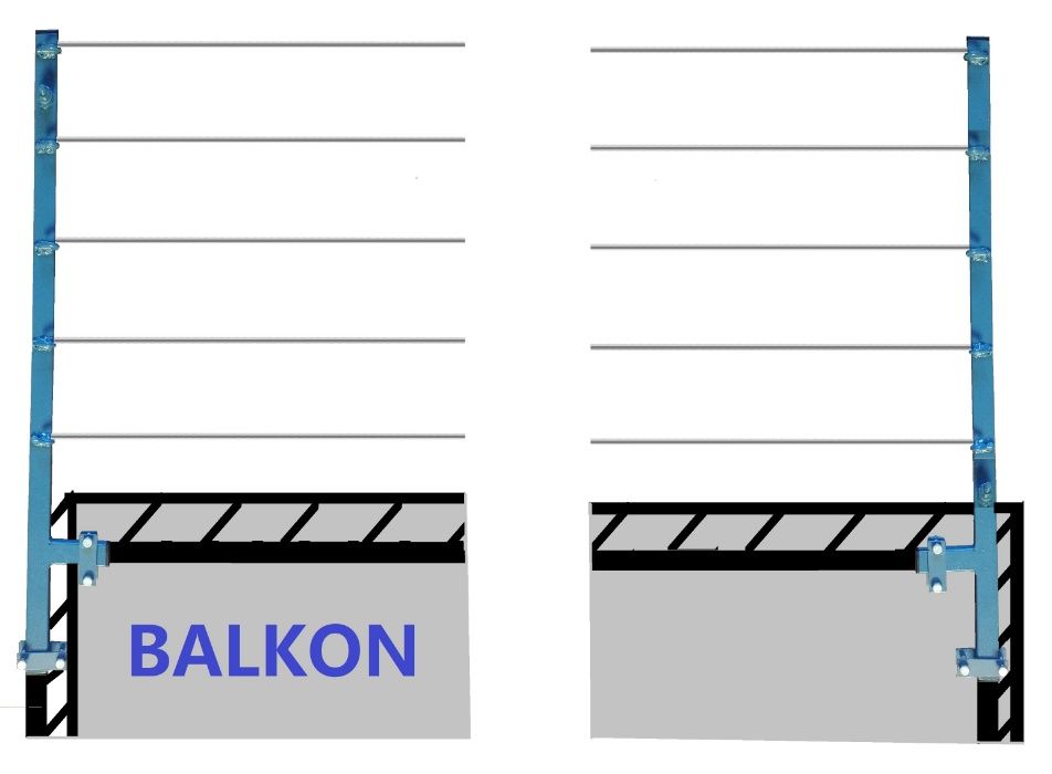 Suszarka na pranie stalowa na balkon balustradę na zewnątrz