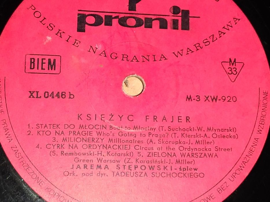 Płyta winylowa Jarema Stępowski - Księżyc Frajer... 1968