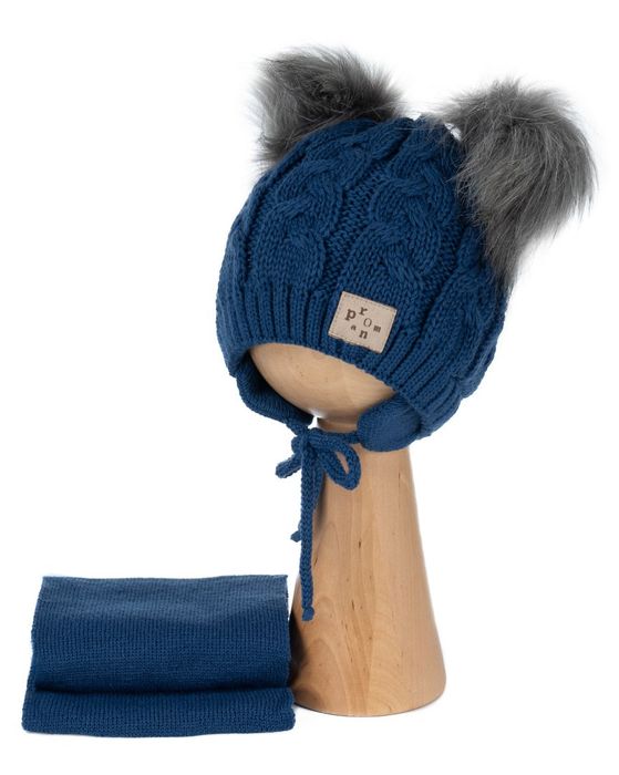 Czapka niemowlęca z szalikiem 42-46