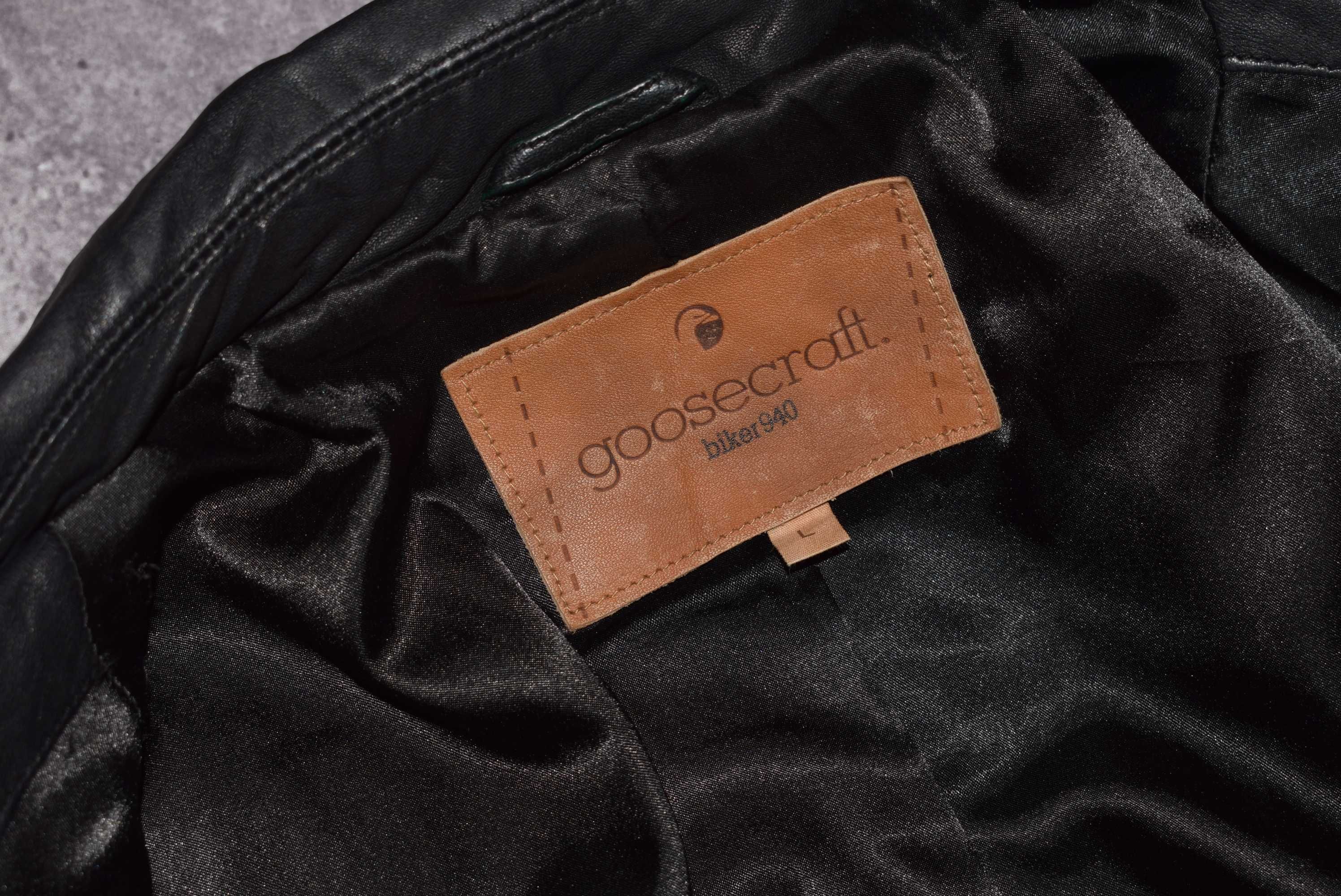 Goosecraft Leather Biker Jacket (Мужская Кожаная Куртка Косуха diesel