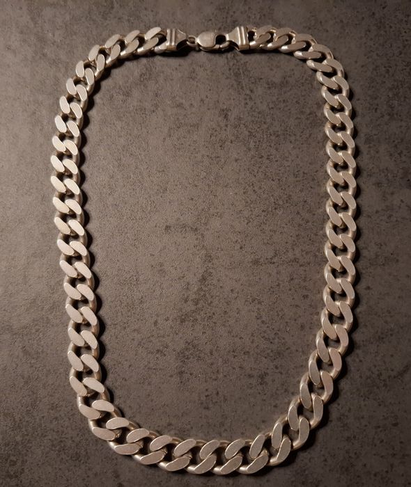 Łańcuch męski srebrny Pancerka 55cm 146,7g Garibaldi królewski 55cm