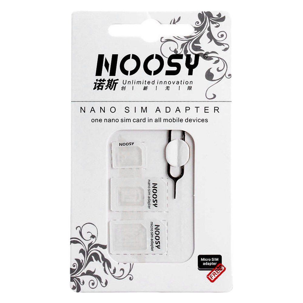 zestaw adapterów do kart nano micro sim noosy + kluczyk biały