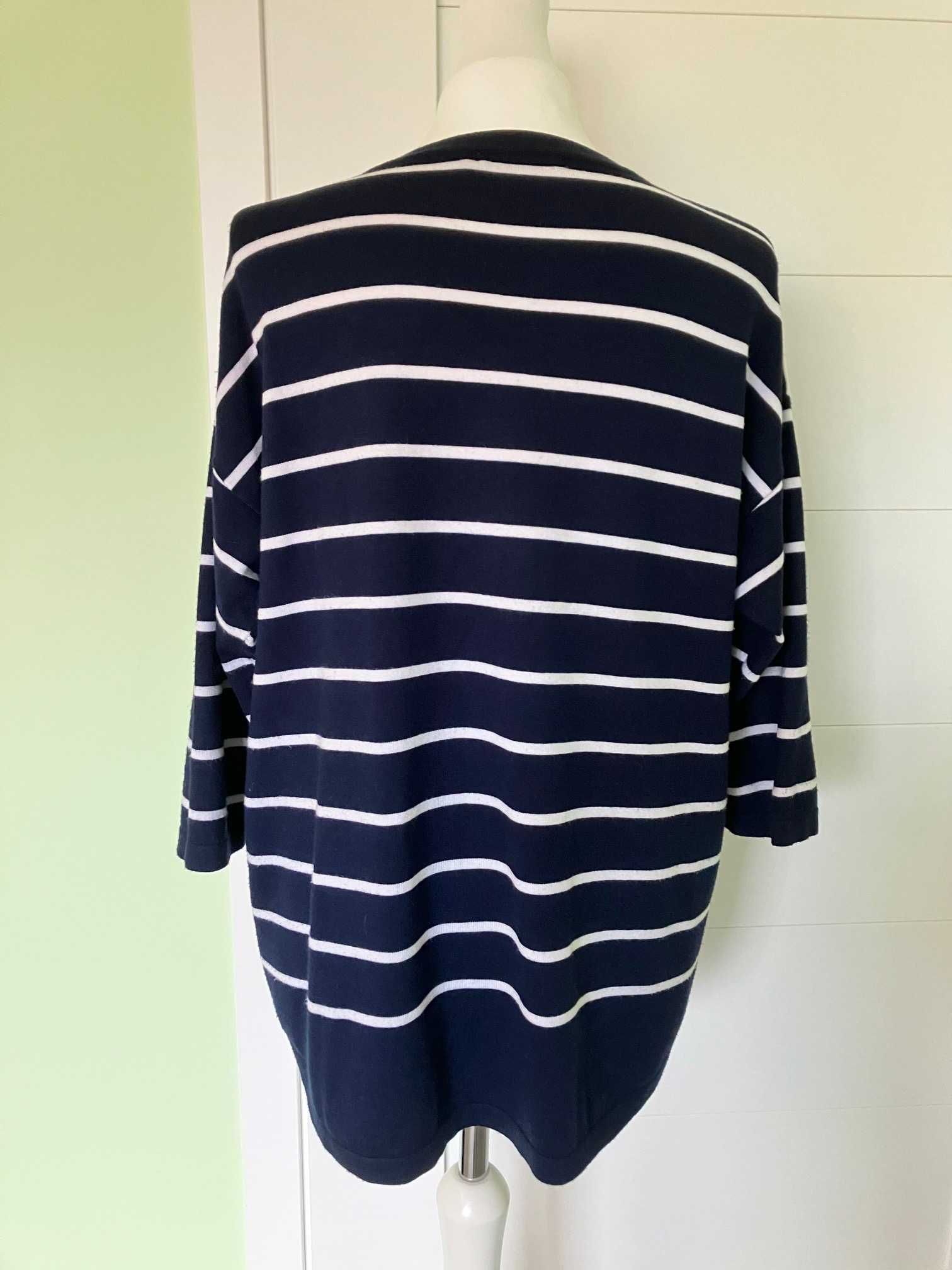 Granatowy sweter paski Monnari wiskoza L