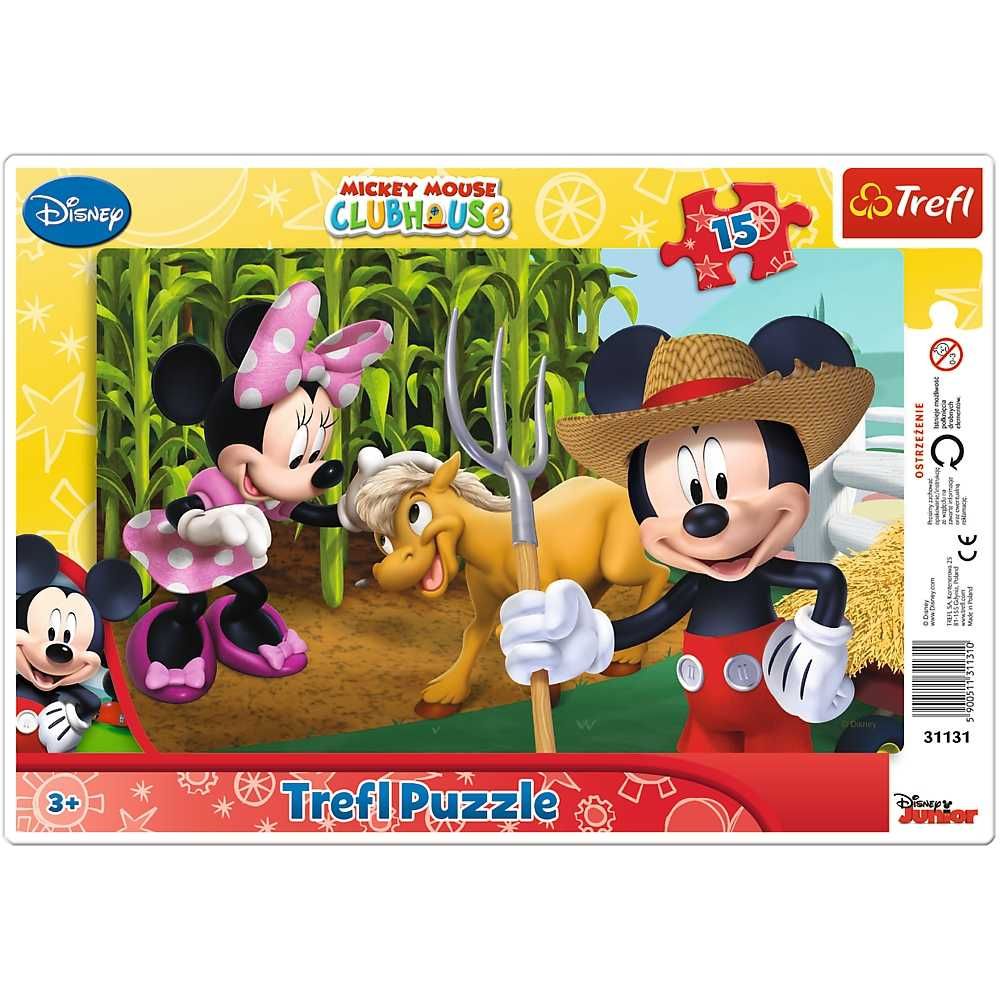 Puzzle ramkowe Trefl Myszka Mickey na wsi 15 el.